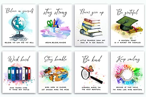 8 X10 Unframed Motivational Wall Art Poster, Set of 8 X22083