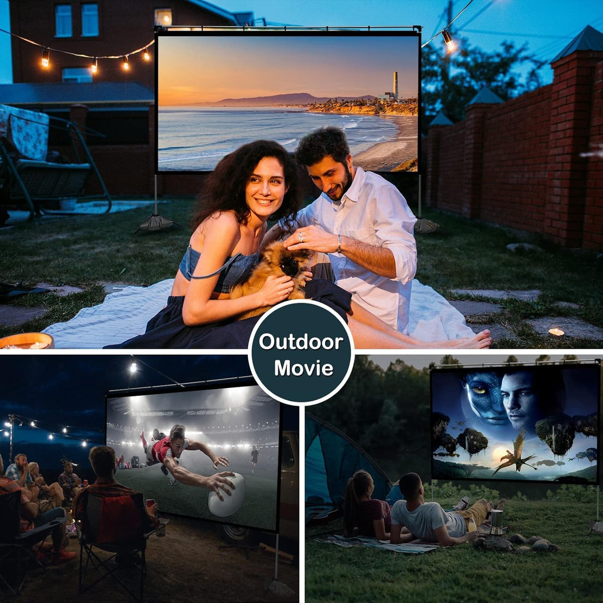 120 inch 4K HD 16:9 Projector Screen with Stand and Carry Bag S79595