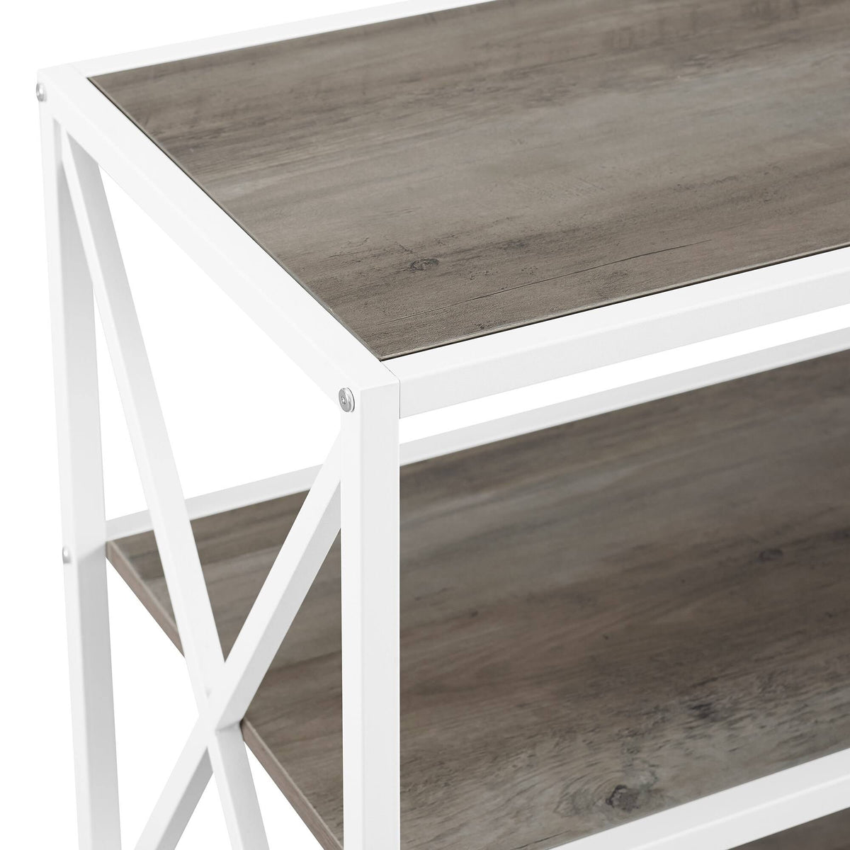X-Frame 60x22 Wide 2 Shelf Laminate Industrial - Dark Walnut D807