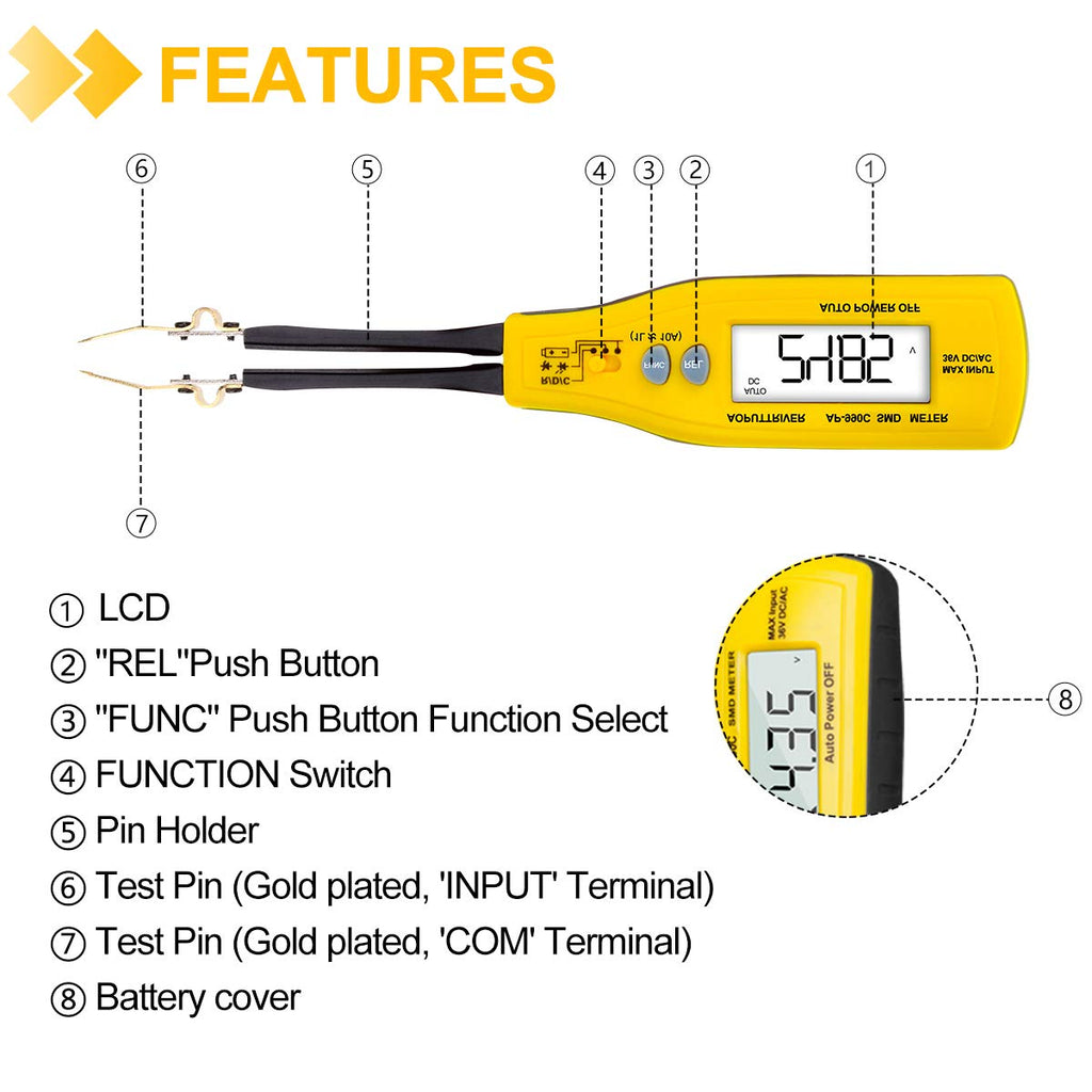 Handheld SMD Tester 6000 Counts LCR Meter Z1153