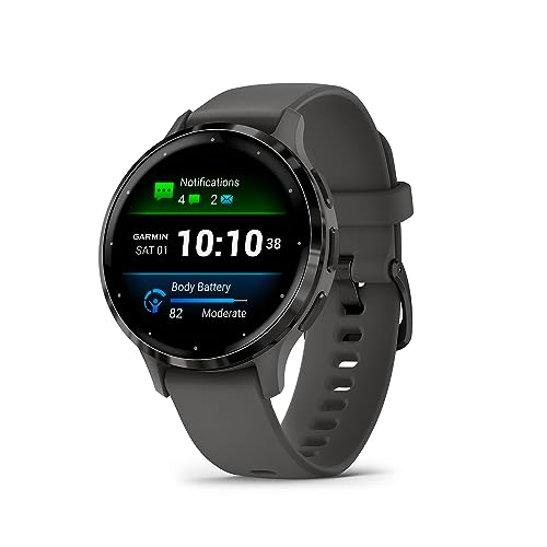 Slate Stainless Steel Bezel 1.2-Inch AMOLED Touchscreen Display Smart Watch with 41mm Pebble Gray Case and Silicone Band L5872