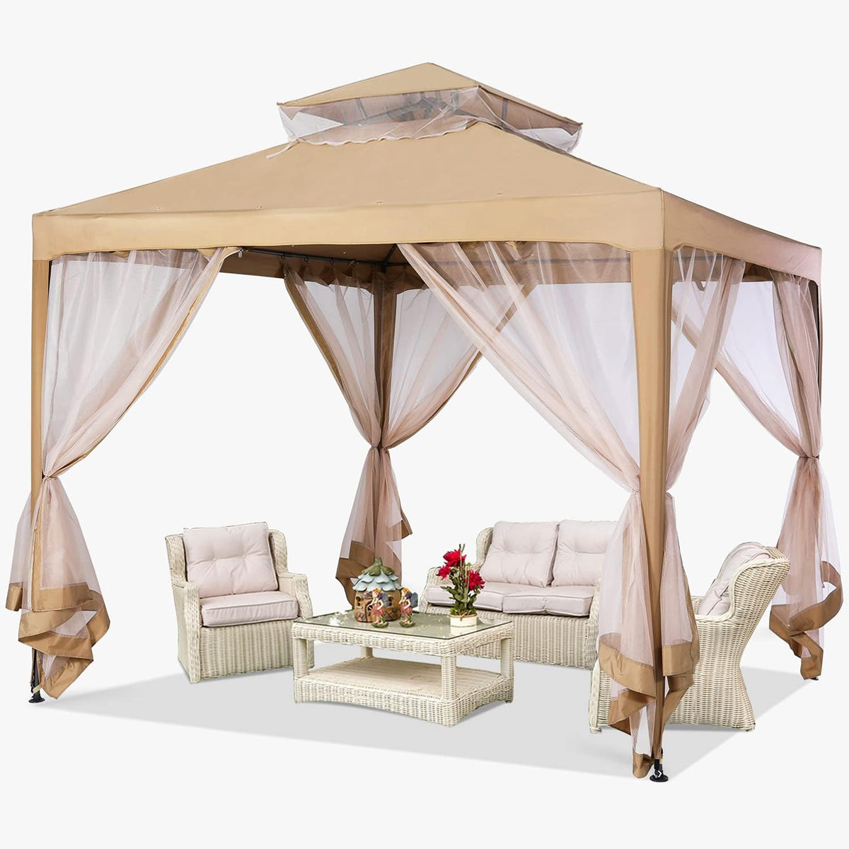 10'x10' Pop-Up Patio Gazebo with Mosquito Netting Q28108