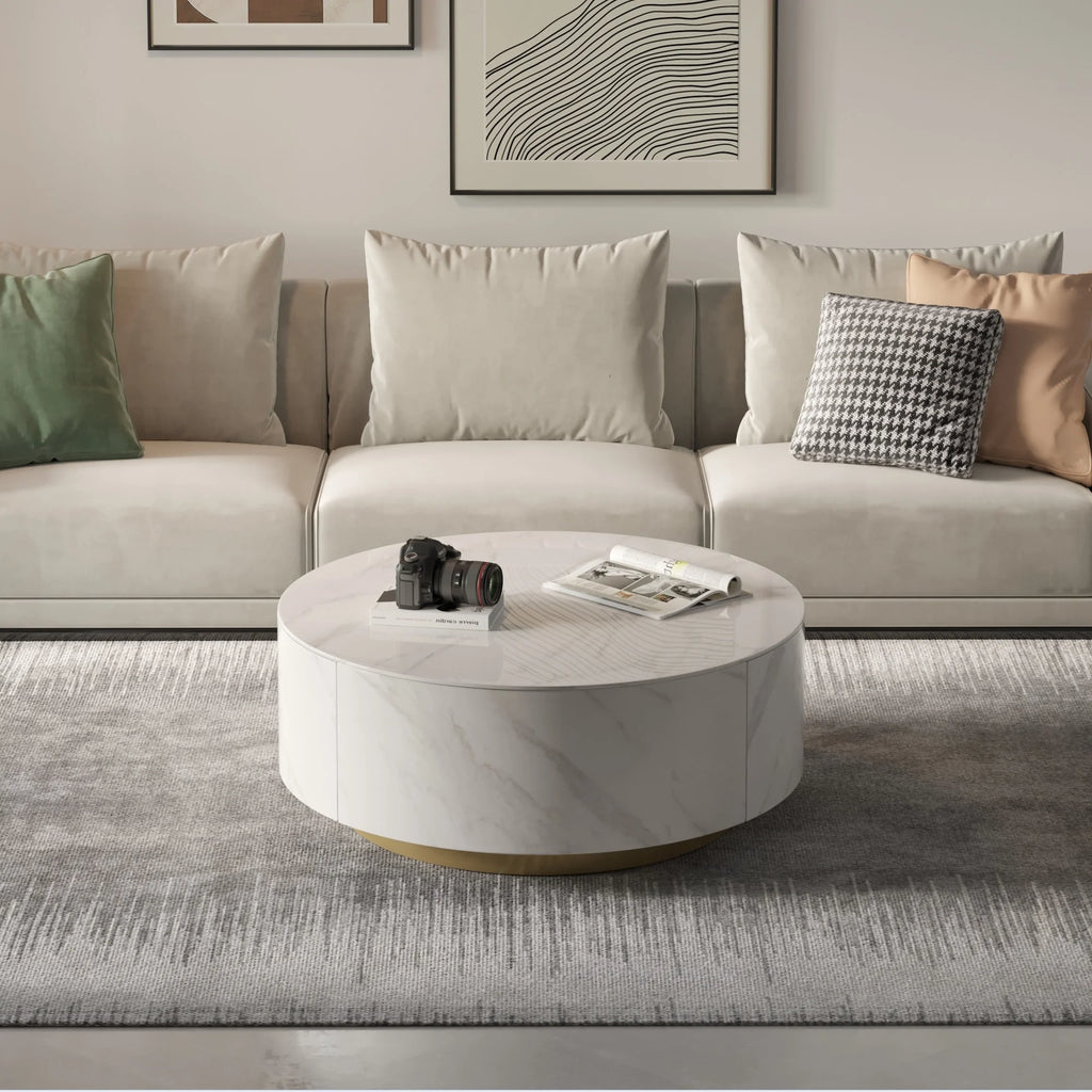 Round Coffee Table with 2 Drawers H3462