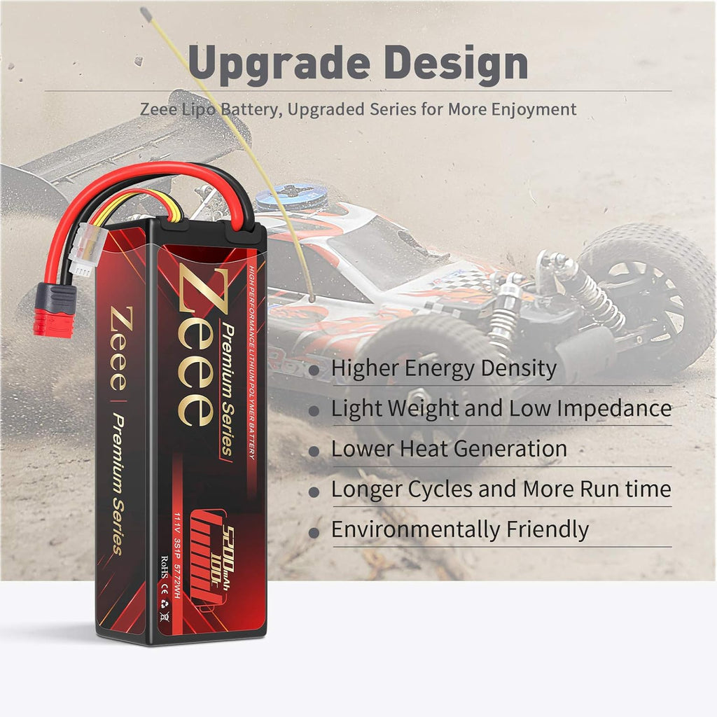 3S Lipo Battery 11.1V 100C 5200mAh Hard Case with Deans T Connector 2 Pack U426