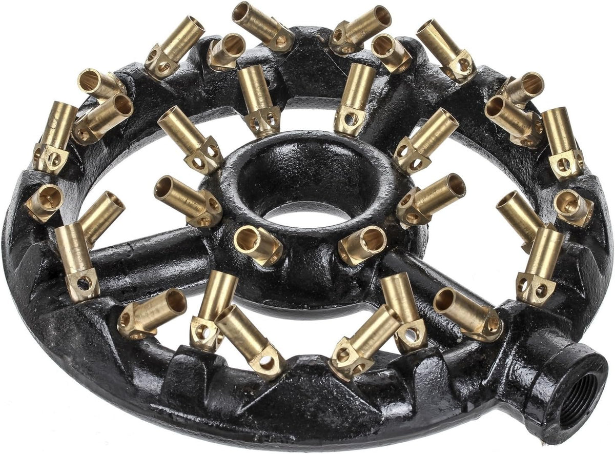 Cast Iron Round Nozzle Jet Burner with 32 Brass Tips, 160,000 BTU I27151