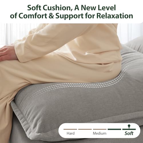 Ivory Beige Chenille Modular Sectional Sofa C6009
