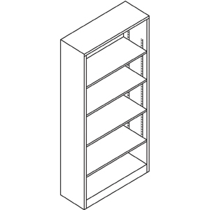 5-Shelf Metal Black Bookcase B98096
