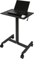 Black Mobile Rolling Height Adjustable Laptop Workstation Desk R619419