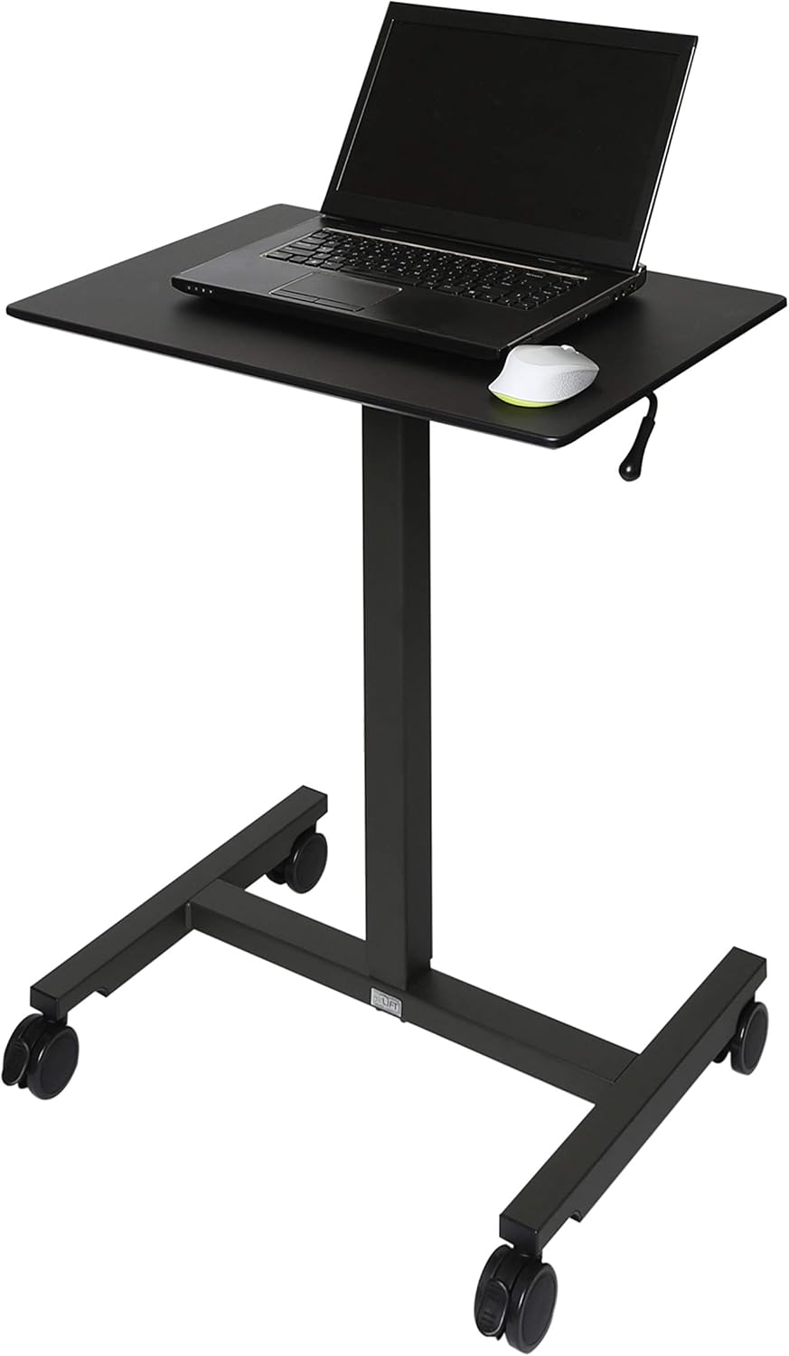 Black Mobile Rolling Height Adjustable Laptop Workstation Desk R619419