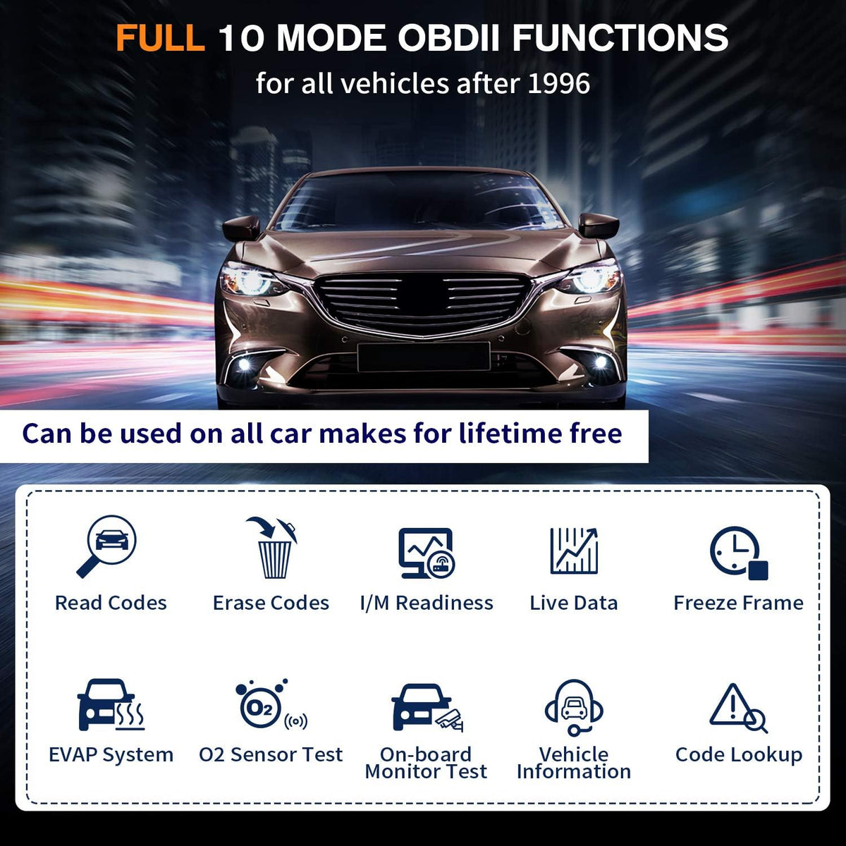 All Systems Obd2 Scanner with Oil Reset EPB SAS TPMS Battery Registration X69407