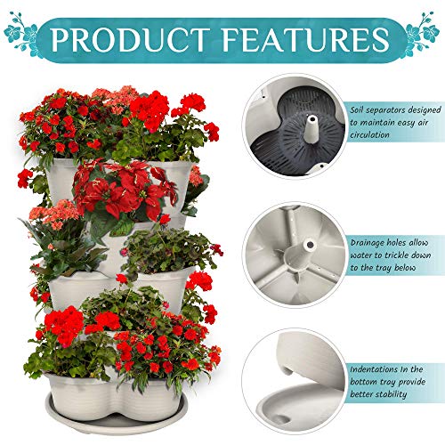Terracotta 5-Tier Stackable Planter C85796