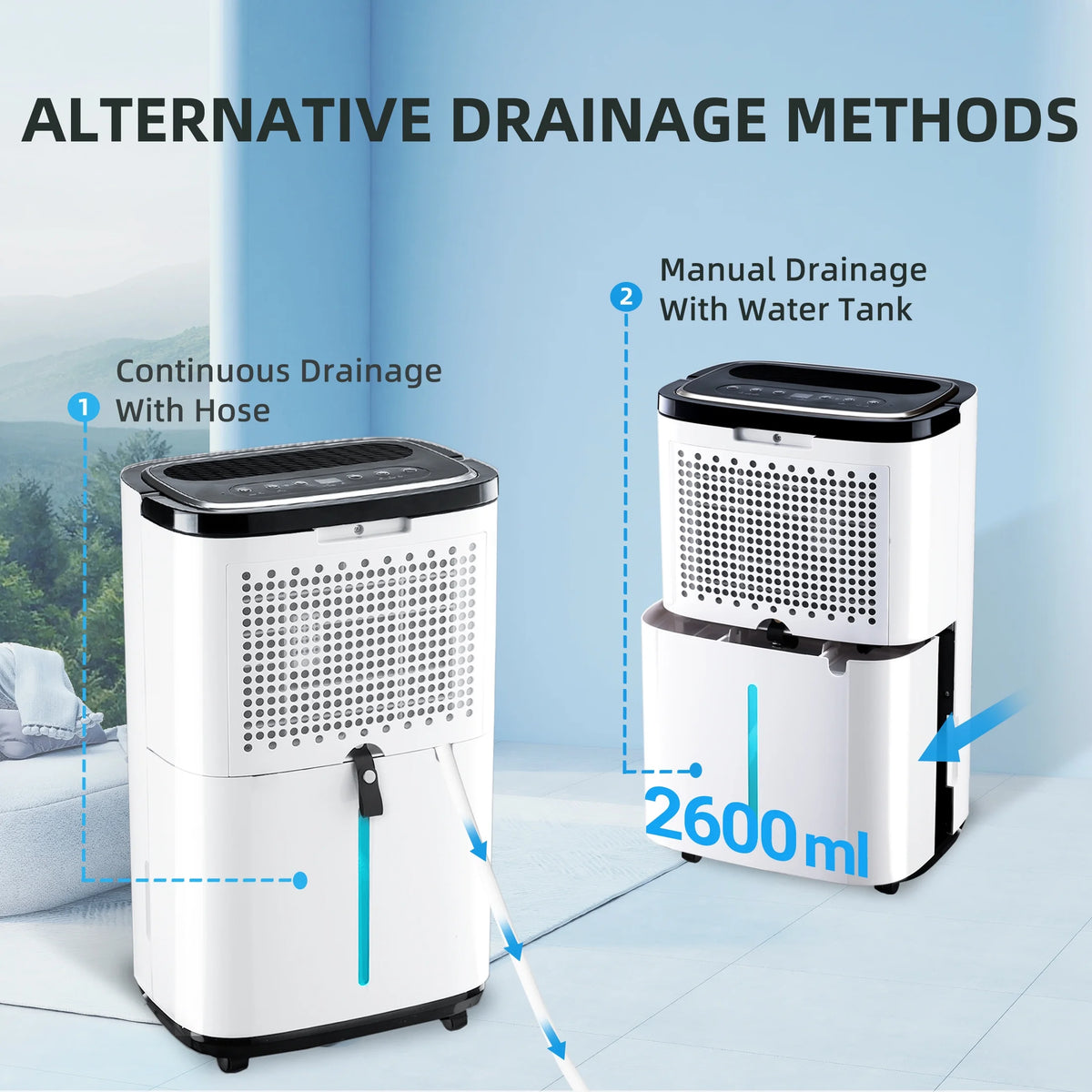 22 Pints Portable Dehumidifier with Drain Hose U19041