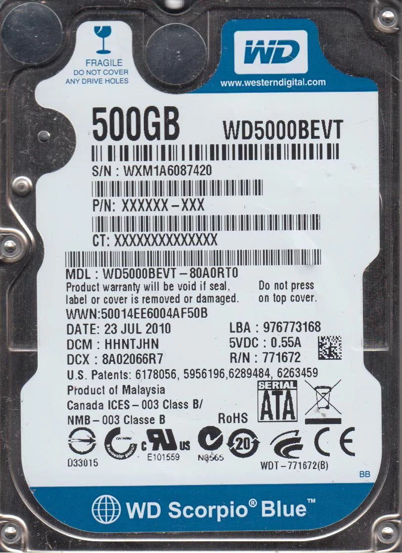 500GB SATA 2.5 Hard Drive J44004