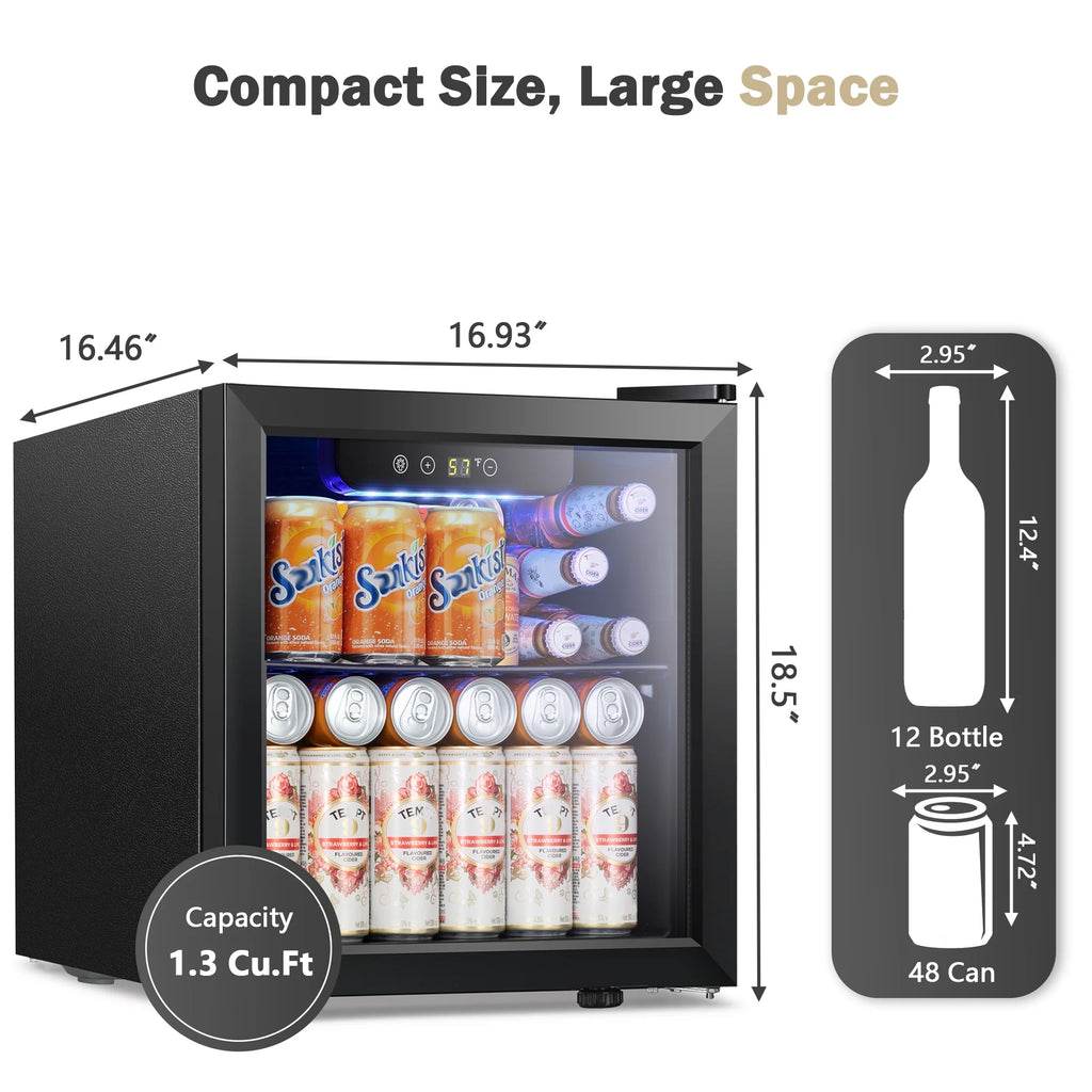 1.7 cu.ft Black Beverage Cooler & Refrigerator L9904