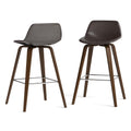 Dark Brown Faux Leather Stool Y683