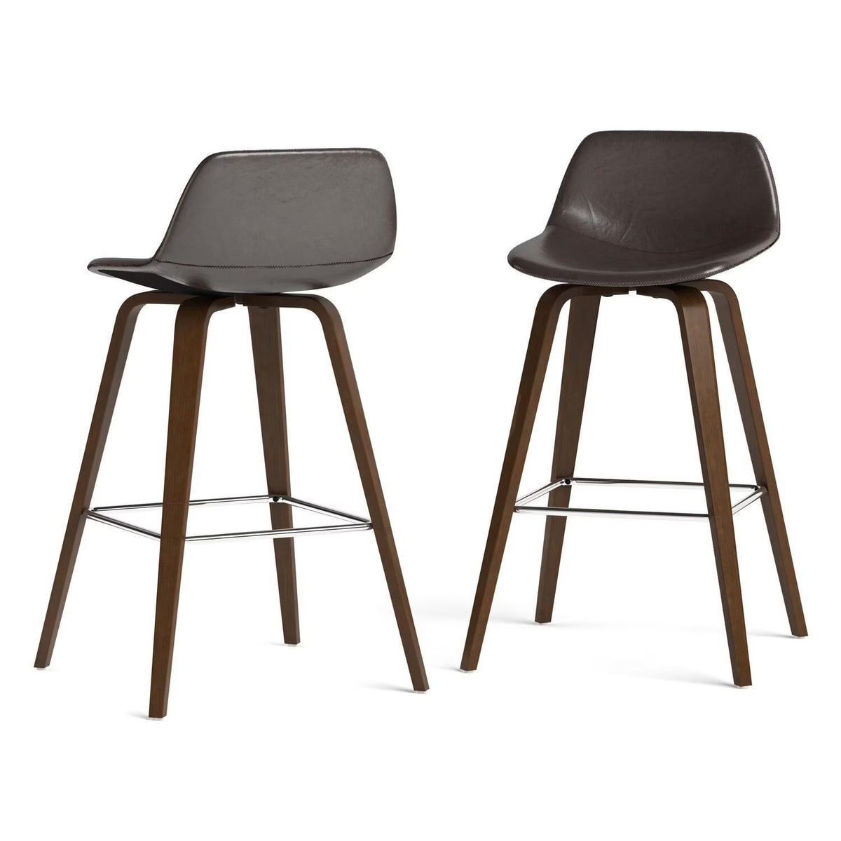 Dark Brown Faux Leather Stool Y683