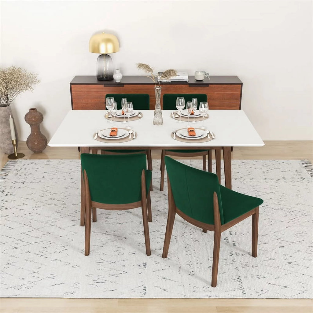 Solid Wood Walnut Dining Table and Chair Set of 4 F41548