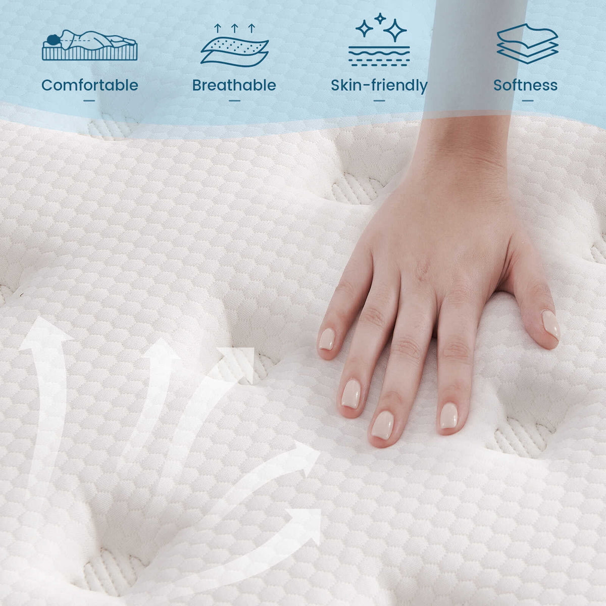 Queen 12 Inch Hybrid Memory Foam Mattress I266