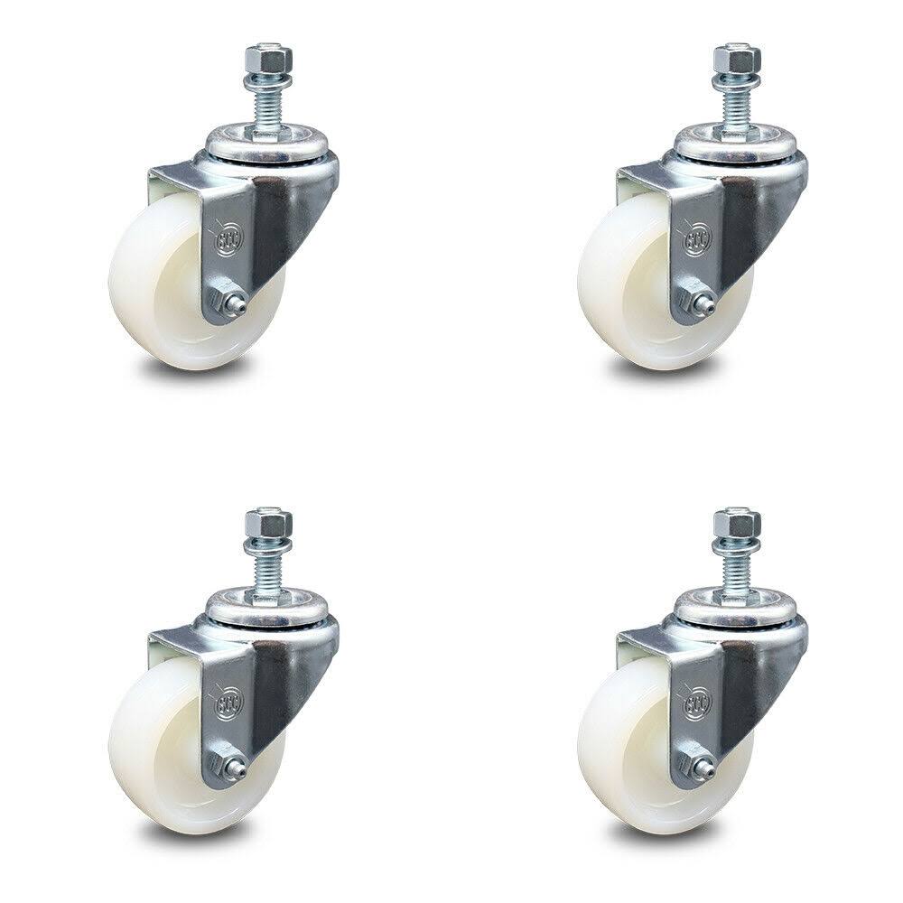Set of 4 Nylon Swivel Caster with Wheels and Stem Y85488