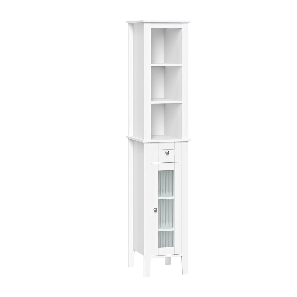 Slim Tall White Wood Cabinet P952158