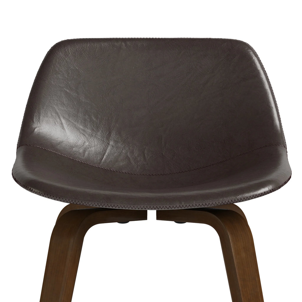 Dark Brown Faux Leather Stool Y683