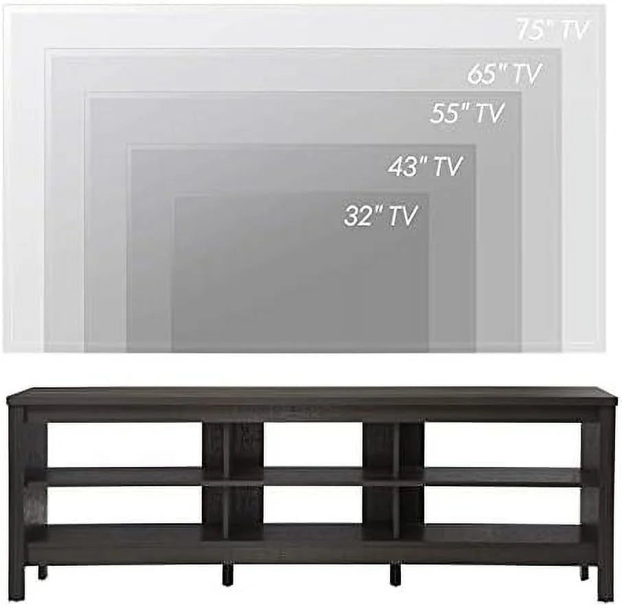 Brown Farmhouse TV Stand with 6 Cubby T6520