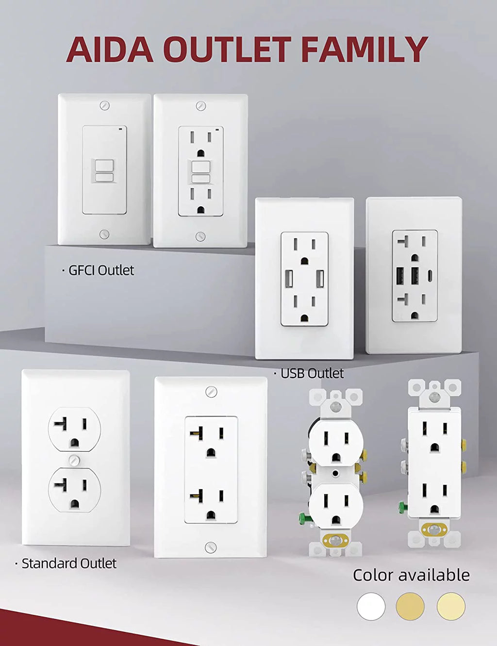 White 20Amp 125V Duplex Receptacle Wall Outlet 10 Pack G699