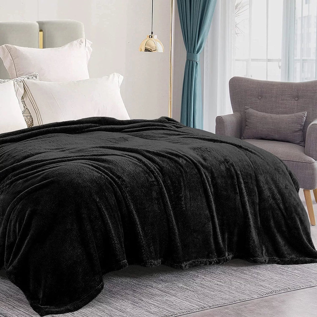 King Size Black Fleece Blanket G86062
