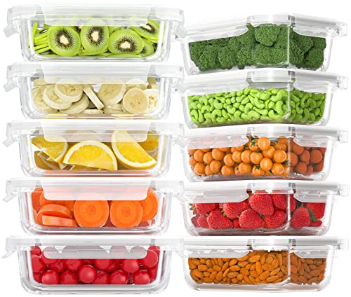 10 Pack Glass Meal Prep Containers with Lids G21967