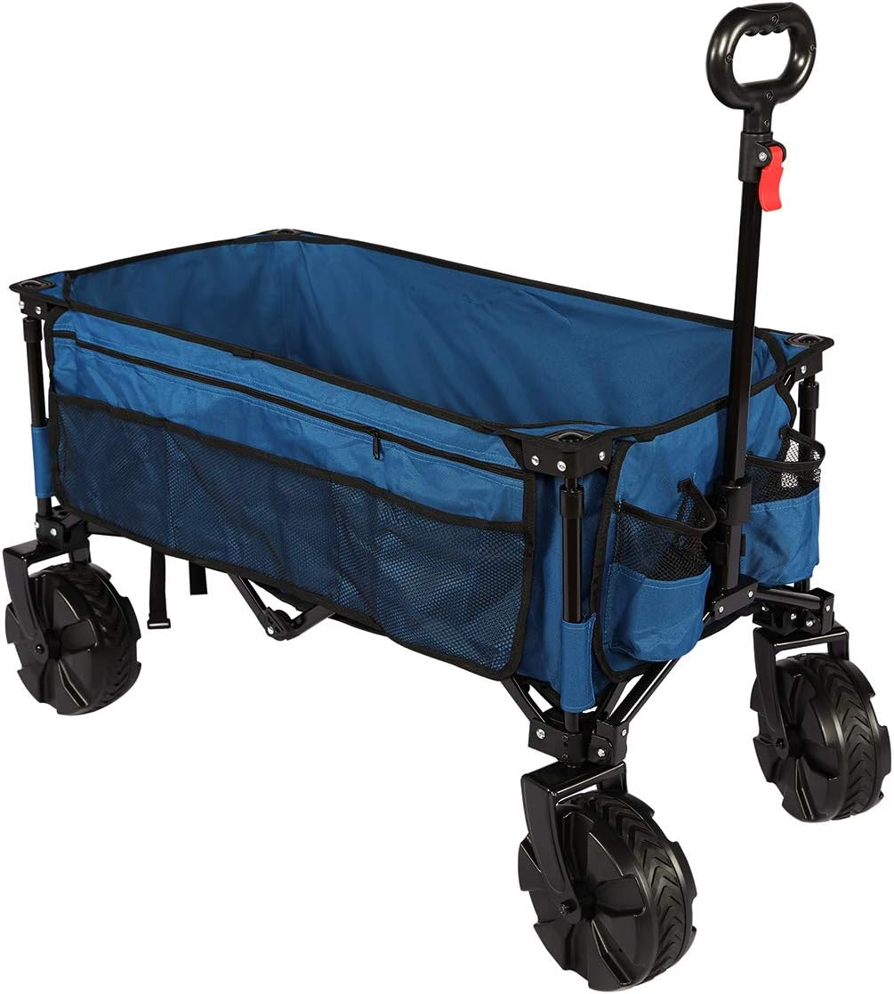 Blue Collapsible Utility Wagon with Side Bag I371
