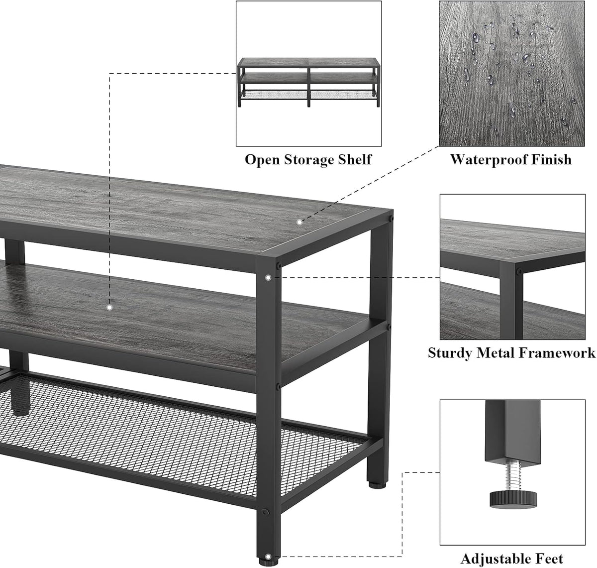 Rustic Brown and Gray Oak TV Stand Y908487