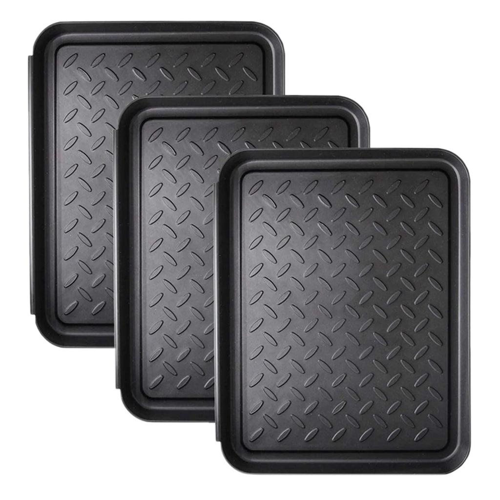 6 x Black Heavy Duty Boot Tray 13.7X10.8 Inch X939762