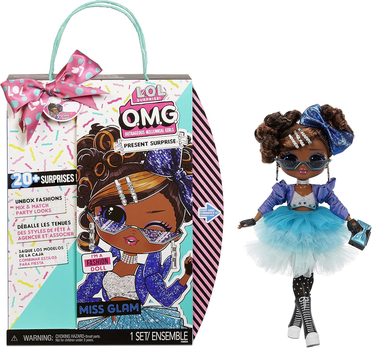 Fashion Doll with 20 Surprises, 5 Fashion Looks, Multicolor J7105
