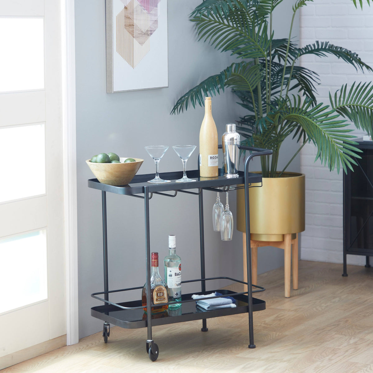 Black Metal Bar Cart N341738