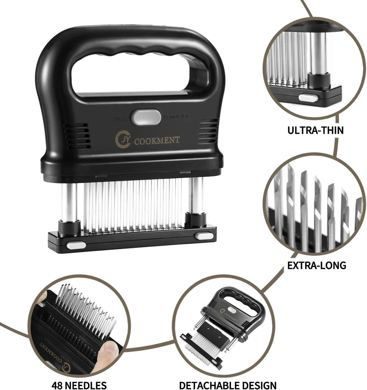 48 Stainless Steel Needle Blades Meat Tenderizer G11624