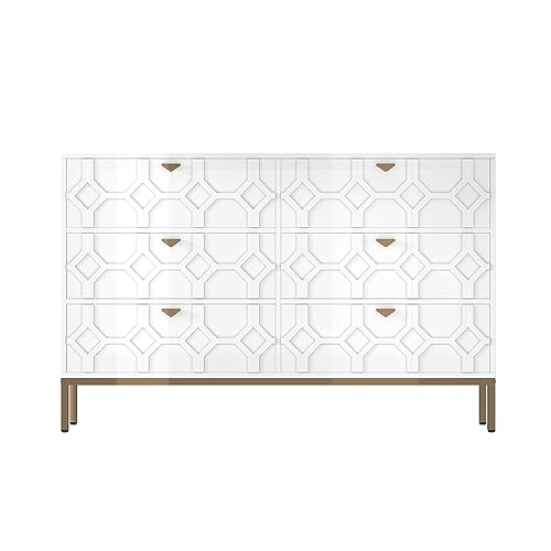 6 Drawer Blue Wood Dresser I5683