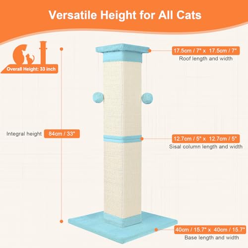 33 Inch Sisal Cat Scratching Post M8096