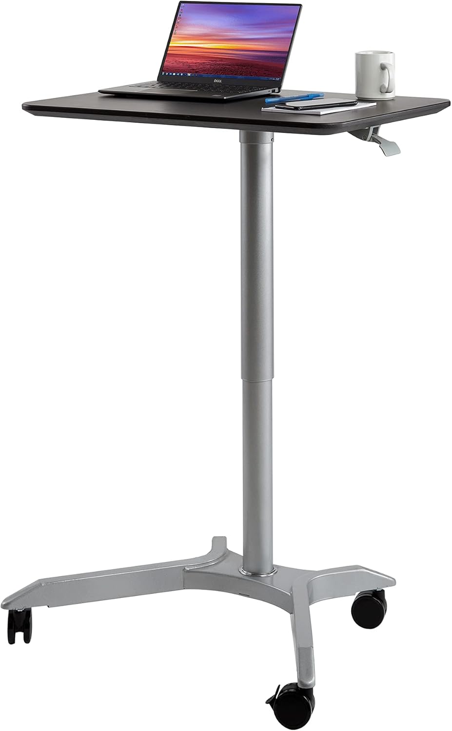 Black Mobile Rolling Height Adjustable Laptop Workstation Desk R619419