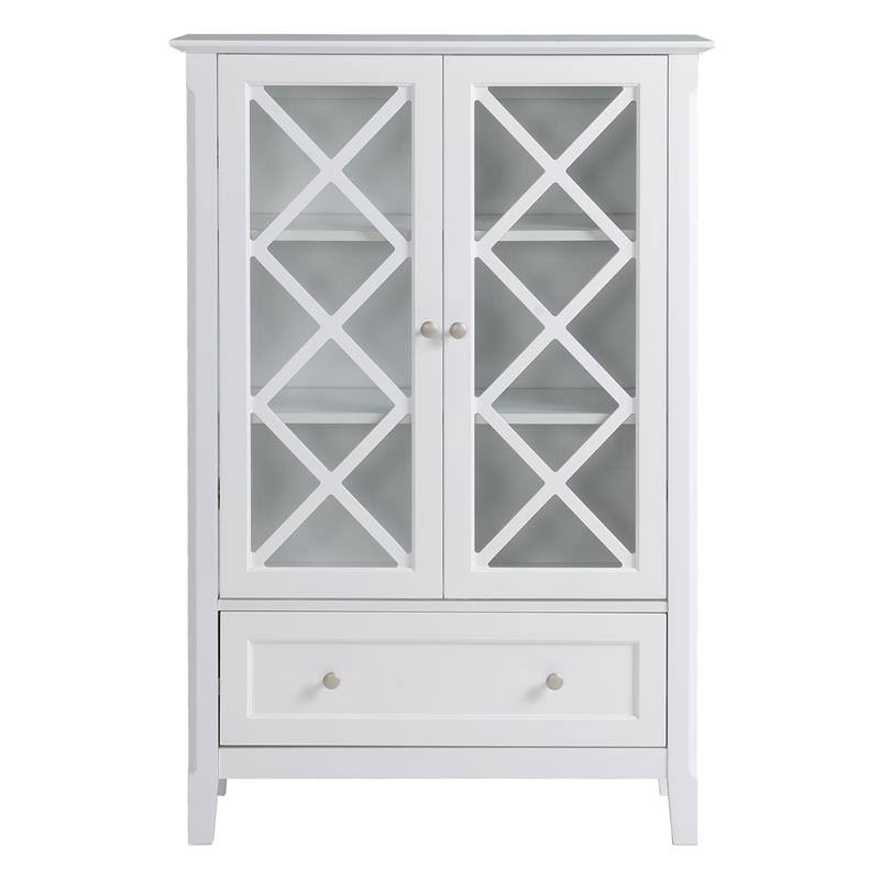 White Wood Accent Cabinet with Two Doors Q17272