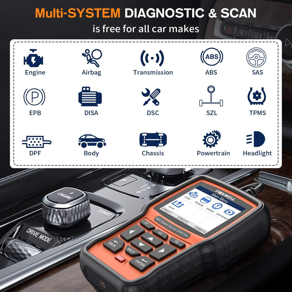 All Systems Obd2 Scanner with Oil Reset EPB SAS TPMS Battery Registration X69407