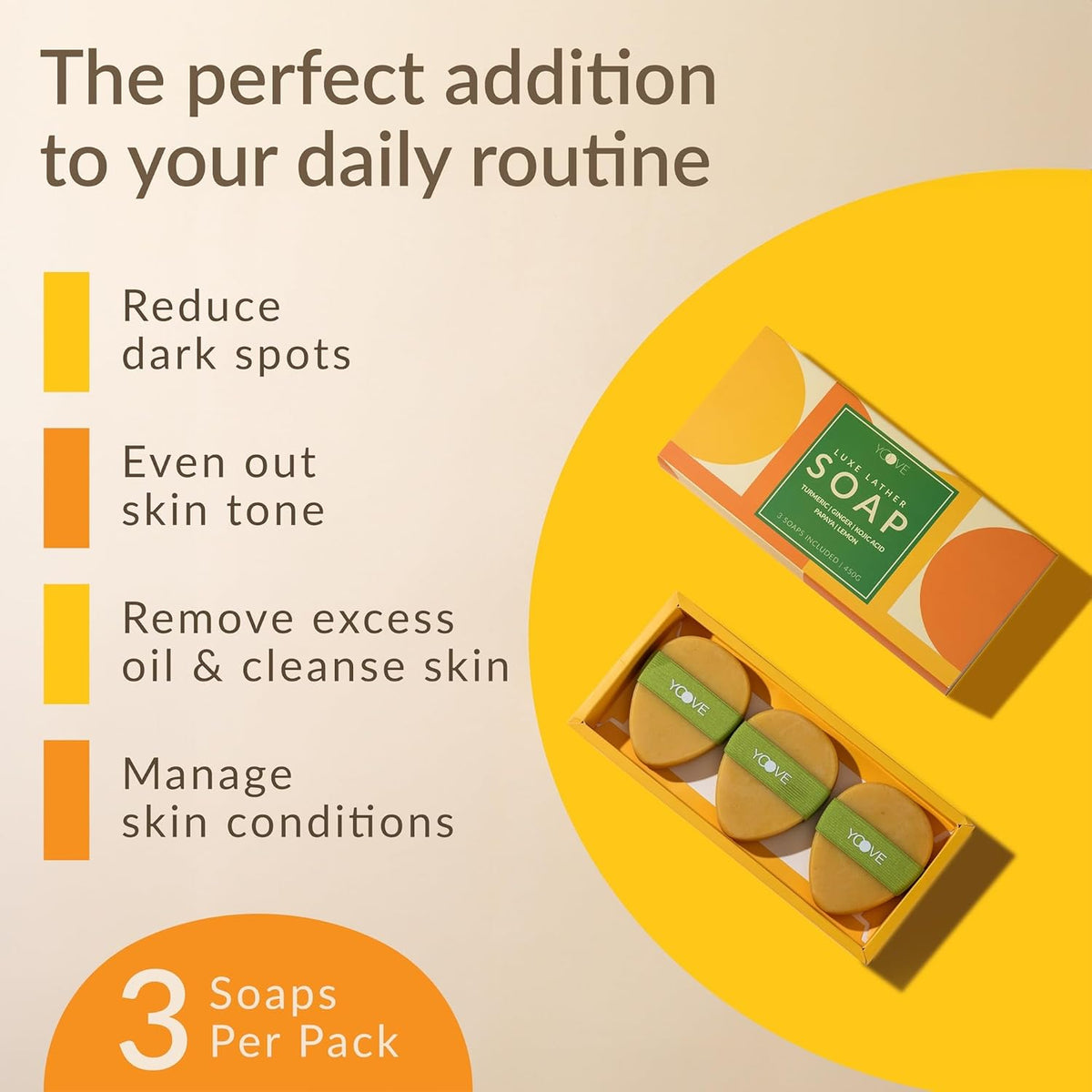 3-Pack Turmeric Kojic Acid Soap Bar N6082