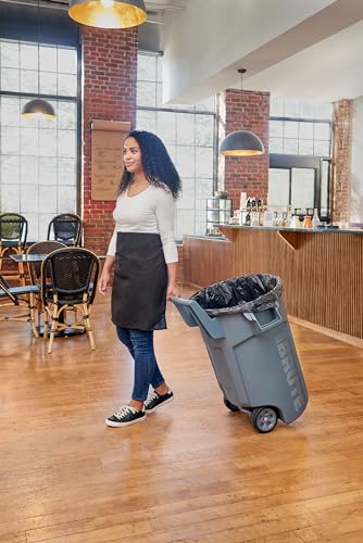 32 Gal Gray Vented Wheeled Trash Container B7257