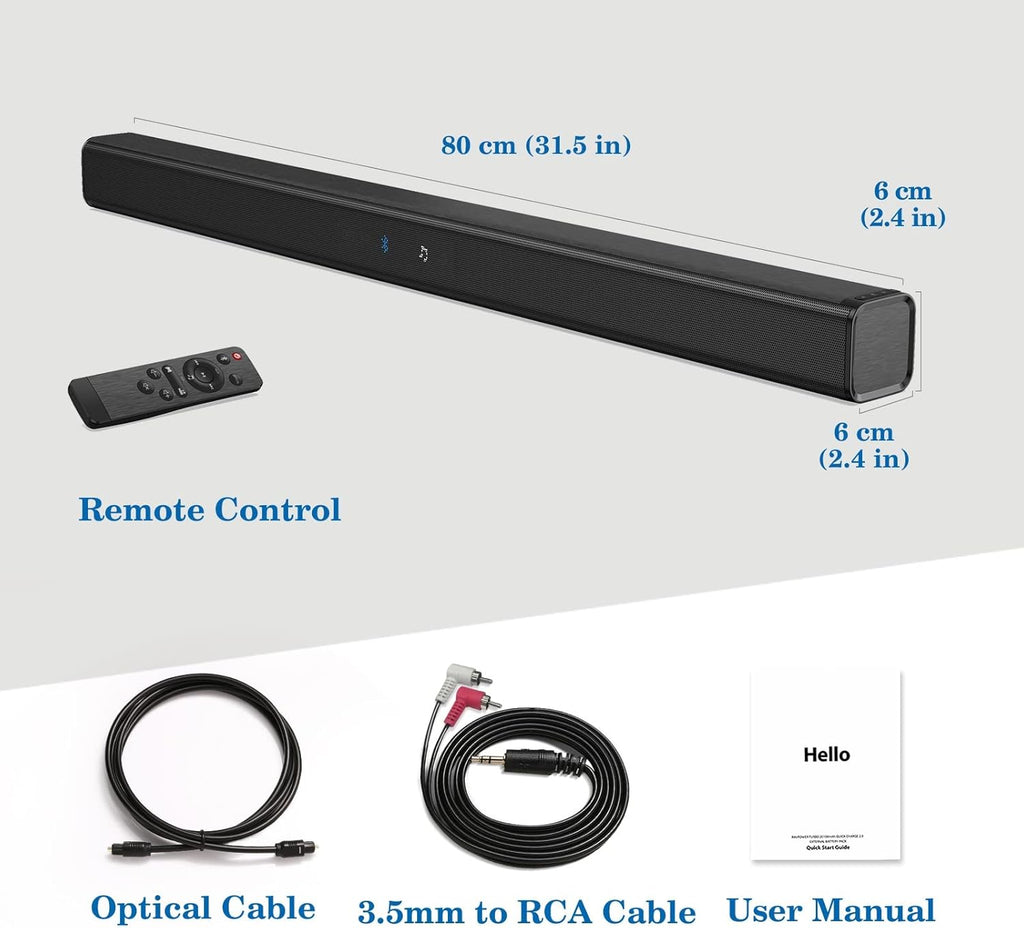 Wired & Wireless Bluetooth 5.0 Soundbar O6599