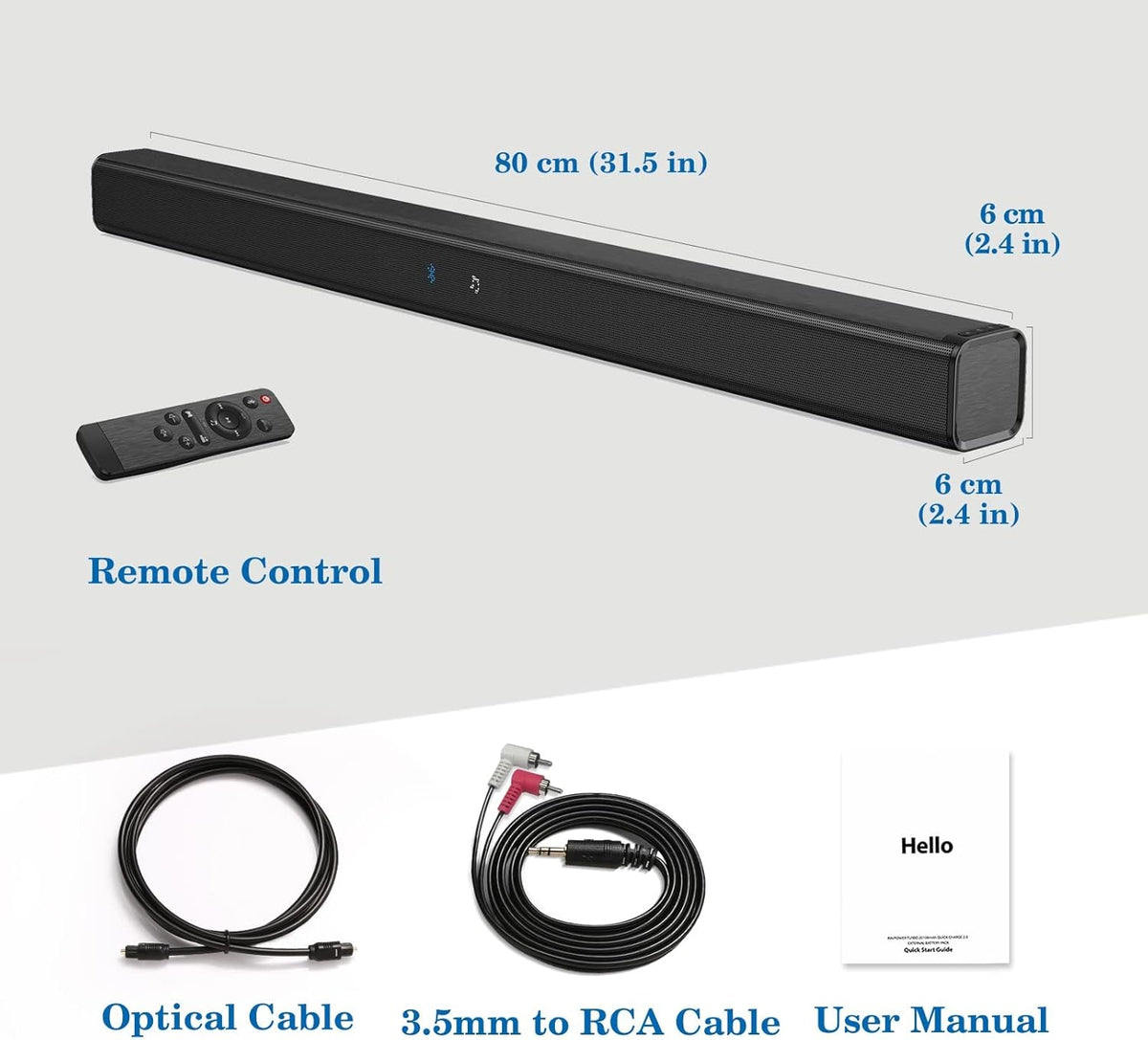 Wired & Wireless Bluetooth 5.0 Soundbar O6599