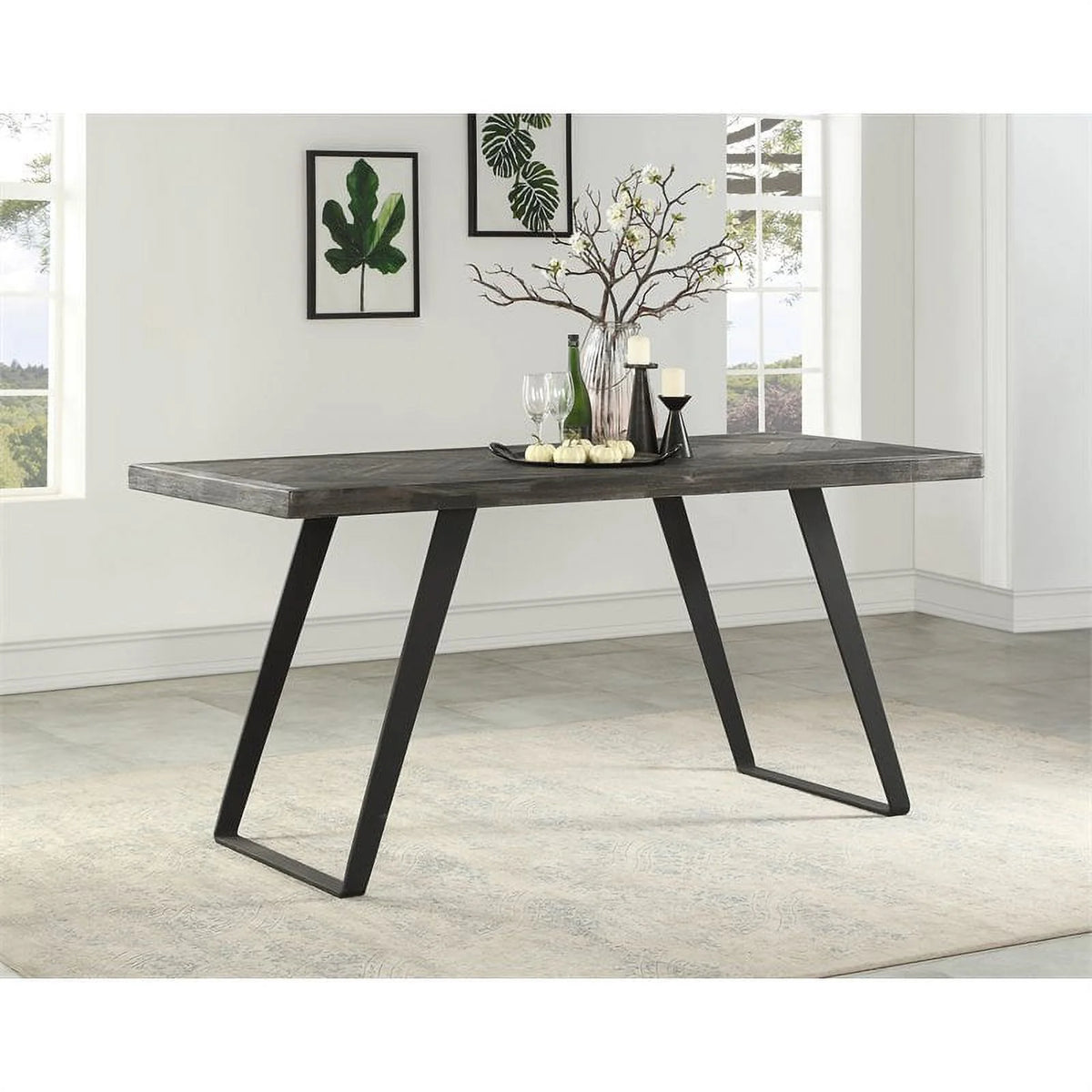Wood Herringbone Counter Height Dining Table P4354
