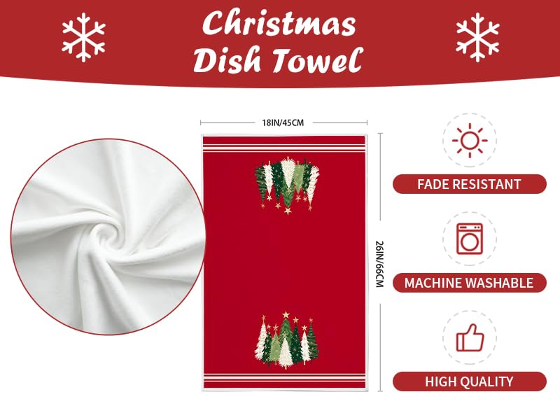 Red Xmas Tree Kitchen Towels Set of 2 M614621