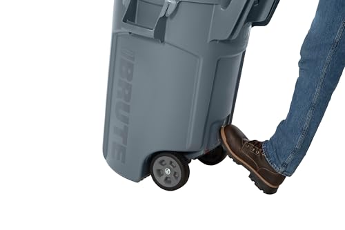 32 Gal Gray Vented Wheeled Trash Container B7257