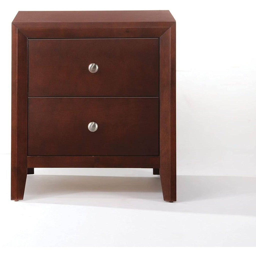 Brown Cherry 2-Drawer Nightstand D4025