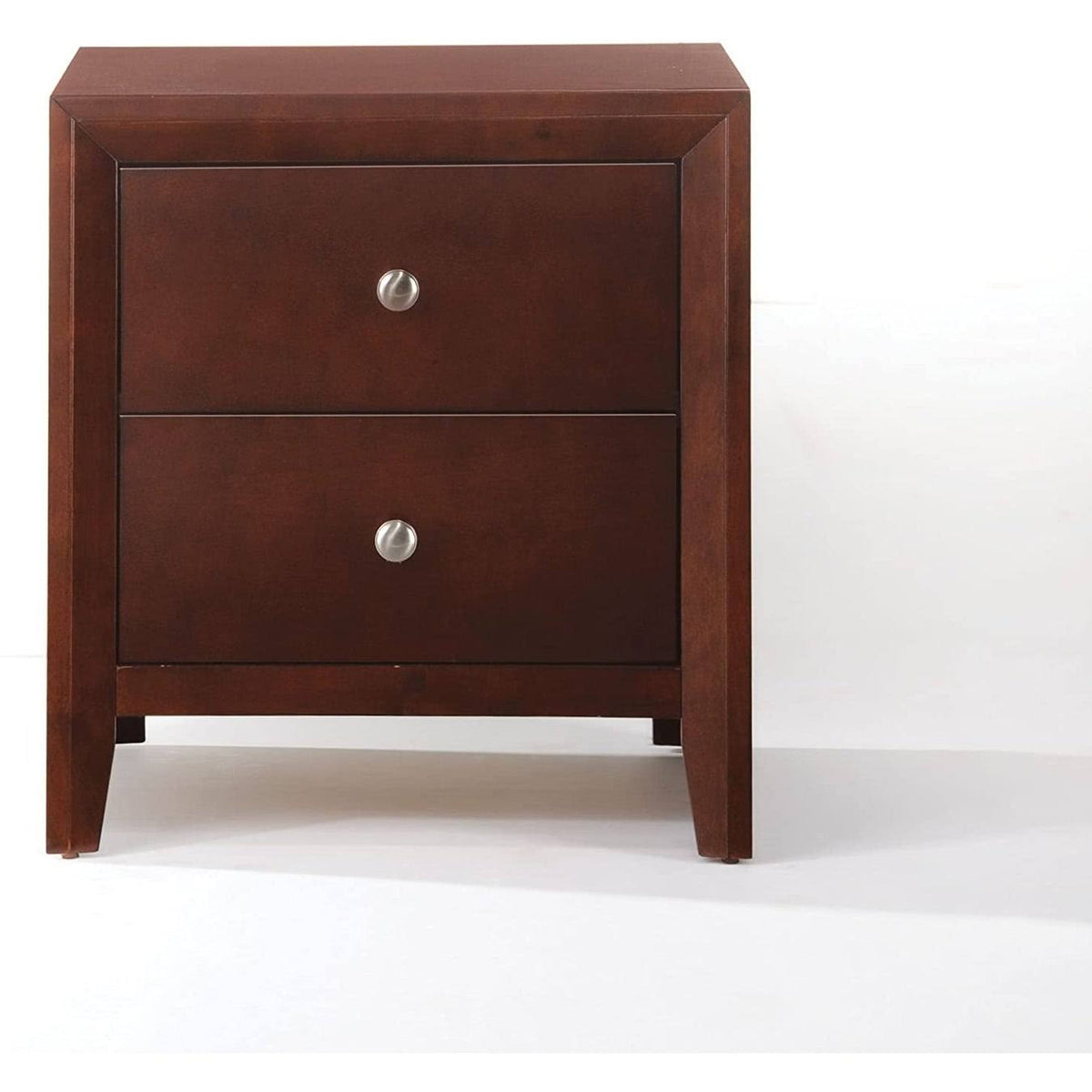 Brown Cherry 2-Drawer Nightstand D4025