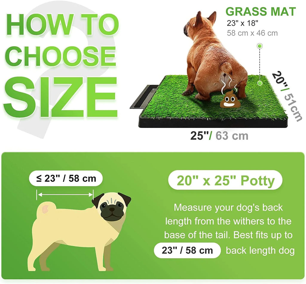 25''x20'' Artificial Turf Dog Toilet with Removable Waste Tray D49867
